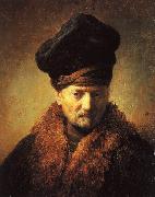 REMBRANDT Harmenszoon van Rijn Bust of an Old Man in a Fur Cap fj painting